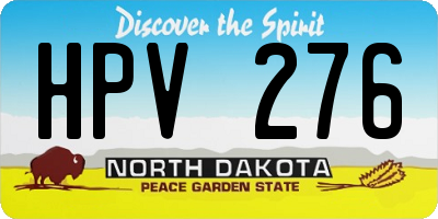 ND license plate HPV276