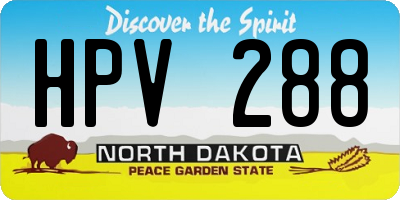 ND license plate HPV288