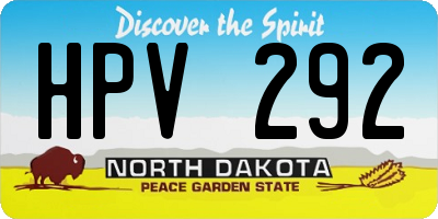 ND license plate HPV292