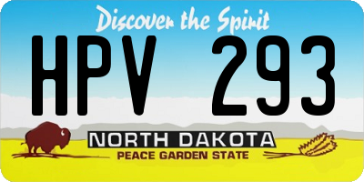 ND license plate HPV293