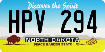 ND license plate HPV294