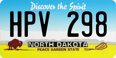 ND license plate HPV298