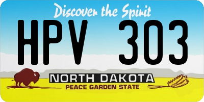 ND license plate HPV303