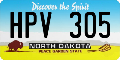 ND license plate HPV305