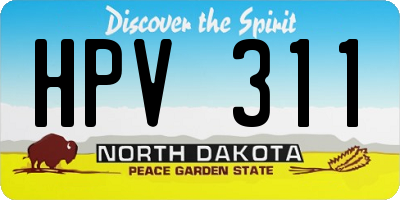 ND license plate HPV311
