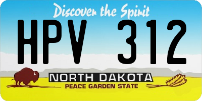 ND license plate HPV312