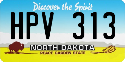 ND license plate HPV313