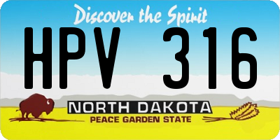 ND license plate HPV316