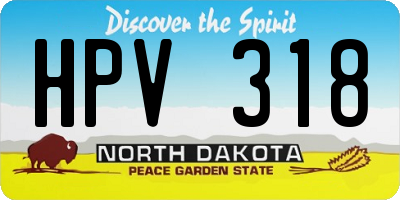 ND license plate HPV318