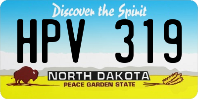 ND license plate HPV319