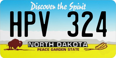 ND license plate HPV324
