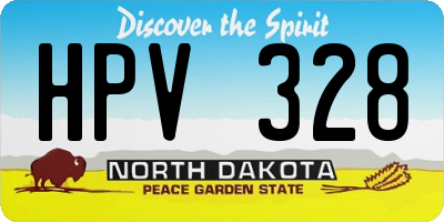 ND license plate HPV328