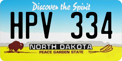 ND license plate HPV334
