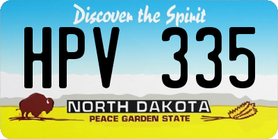 ND license plate HPV335