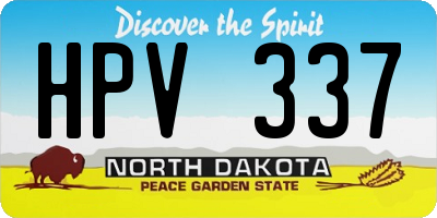 ND license plate HPV337