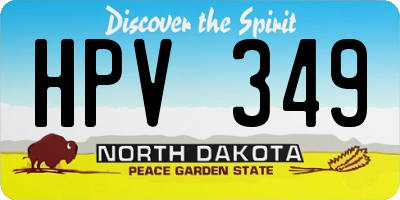 ND license plate HPV349