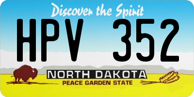 ND license plate HPV352