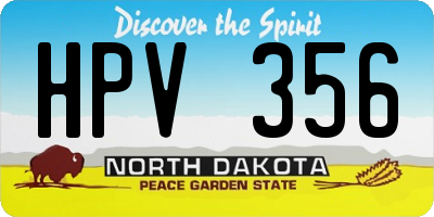 ND license plate HPV356
