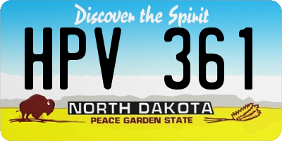 ND license plate HPV361