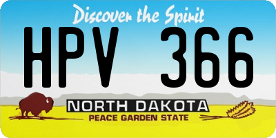ND license plate HPV366