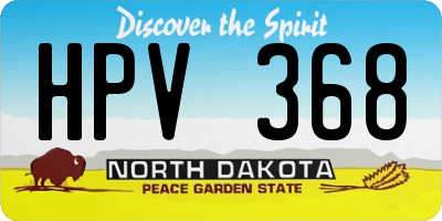 ND license plate HPV368