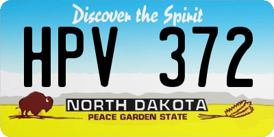 ND license plate HPV372