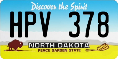 ND license plate HPV378