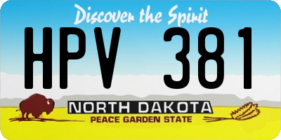 ND license plate HPV381