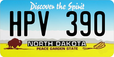 ND license plate HPV390