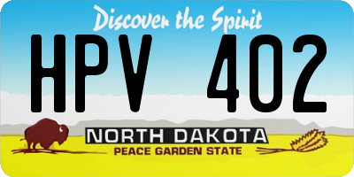 ND license plate HPV402