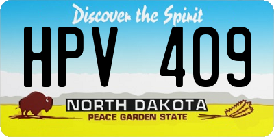 ND license plate HPV409