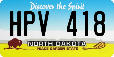 ND license plate HPV418
