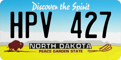 ND license plate HPV427