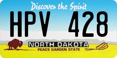 ND license plate HPV428