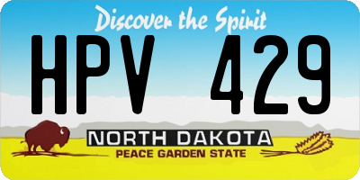 ND license plate HPV429