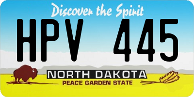 ND license plate HPV445
