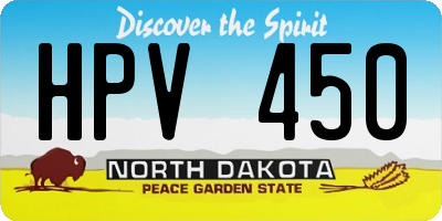 ND license plate HPV450