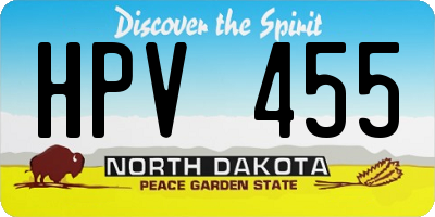 ND license plate HPV455