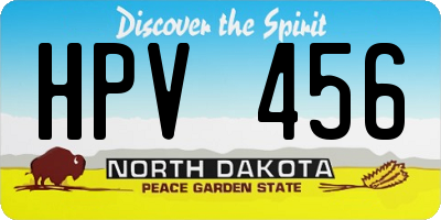 ND license plate HPV456