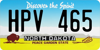 ND license plate HPV465