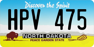 ND license plate HPV475