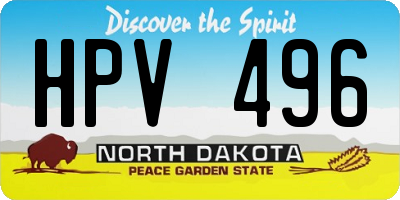 ND license plate HPV496
