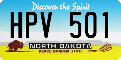 ND license plate HPV501