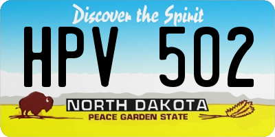 ND license plate HPV502