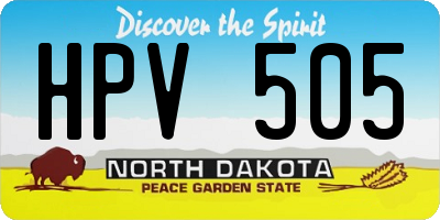 ND license plate HPV505