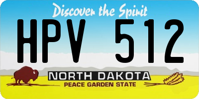 ND license plate HPV512