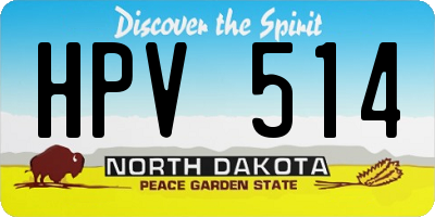 ND license plate HPV514