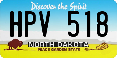 ND license plate HPV518