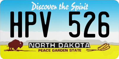 ND license plate HPV526