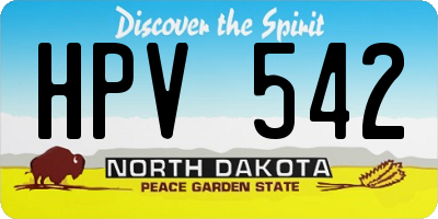 ND license plate HPV542